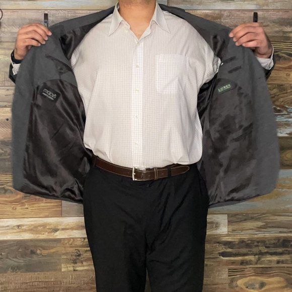 Ralph Lauren 100% Wool Gray Geometric Blazer Sport Jacket Size 48R - Picture 6 of 11